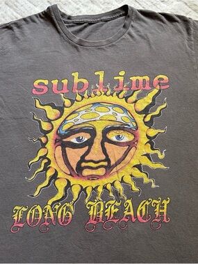 Sublime Long Beach Sun Graphic Tee - Black with Yellow/Red Print men’s large